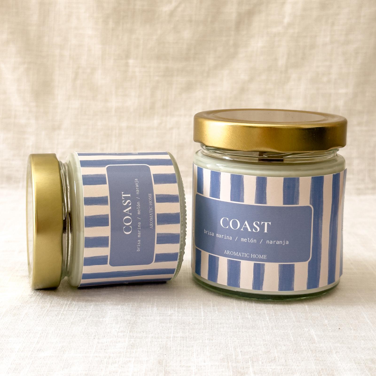 Vela aromática Coast de brisa marina, melón y naranja