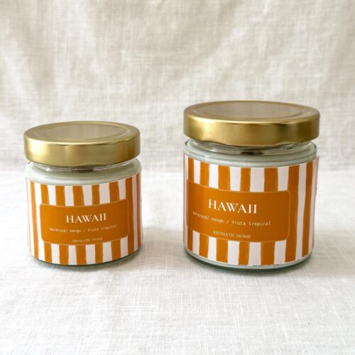 Vela aromática Hawaii tropical de maracuyá, mango y fruta tropical