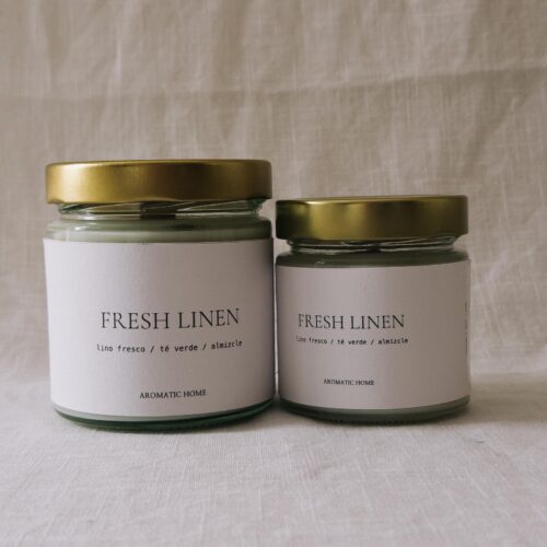 Vela aromática Fresh Linen de lino, té y almizcle